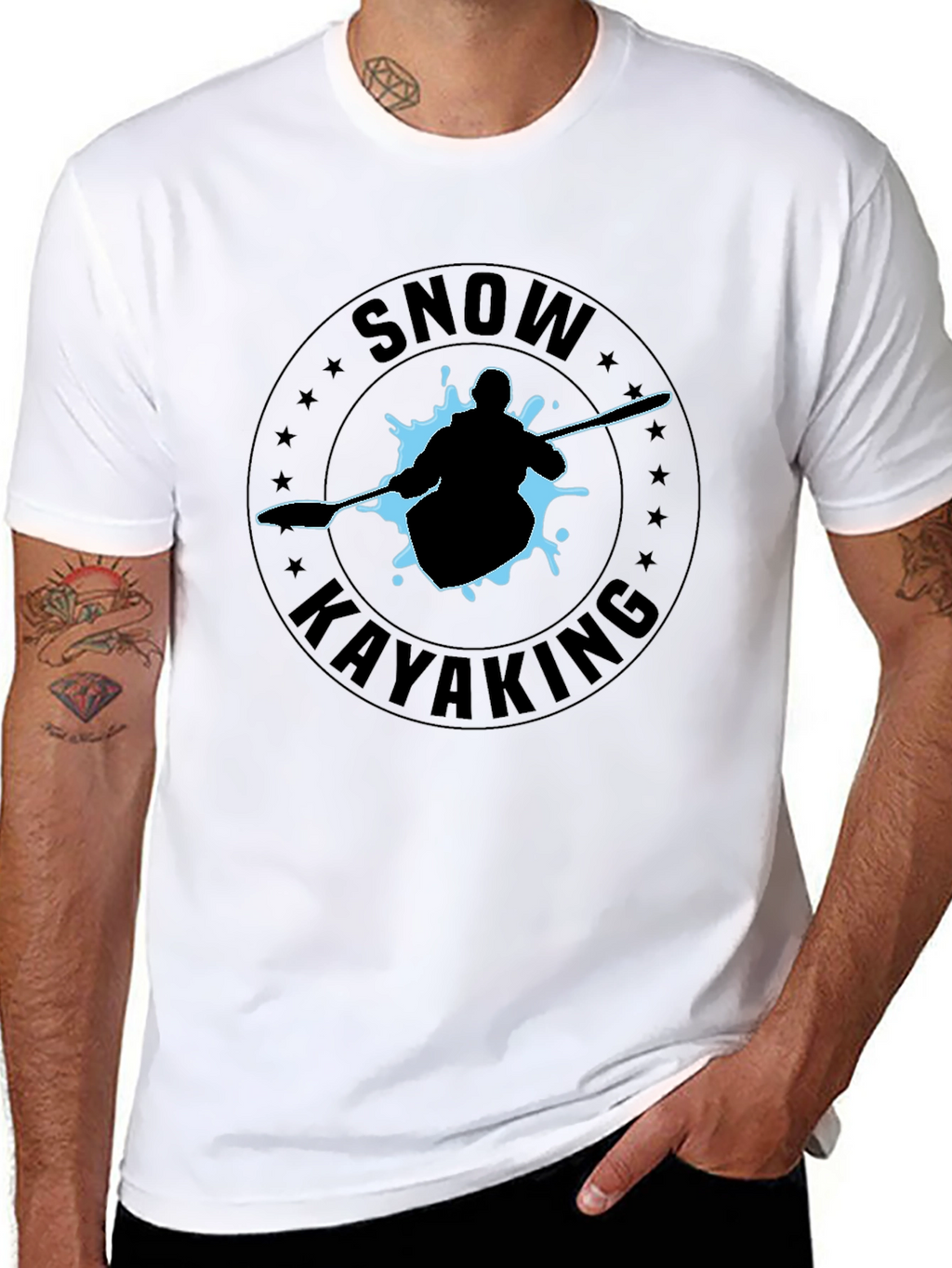 Snow Kayaking Graphic Tee - Black