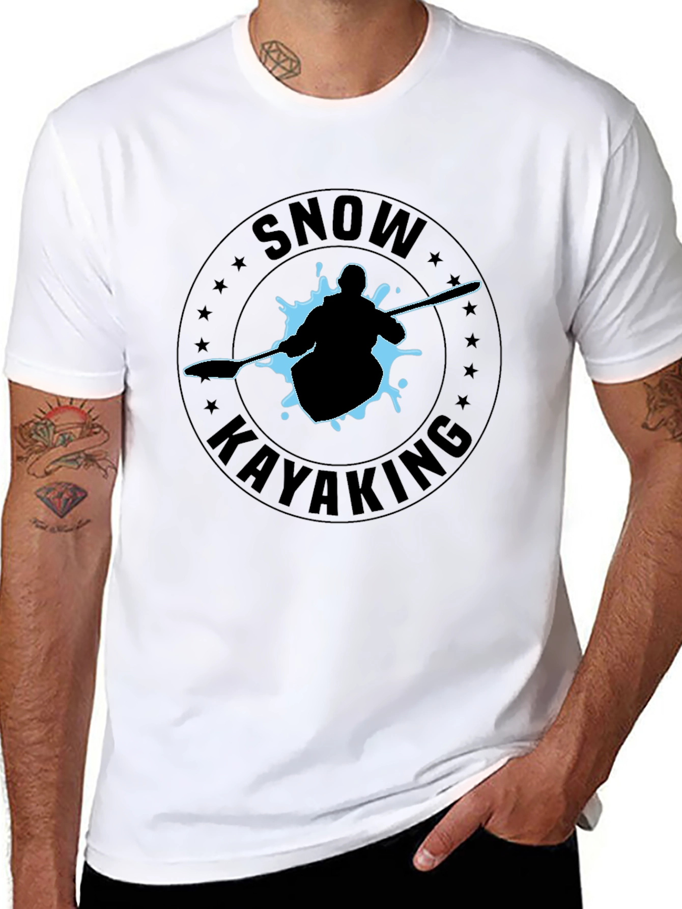 Snow Kayaking Graphic Tee - Black