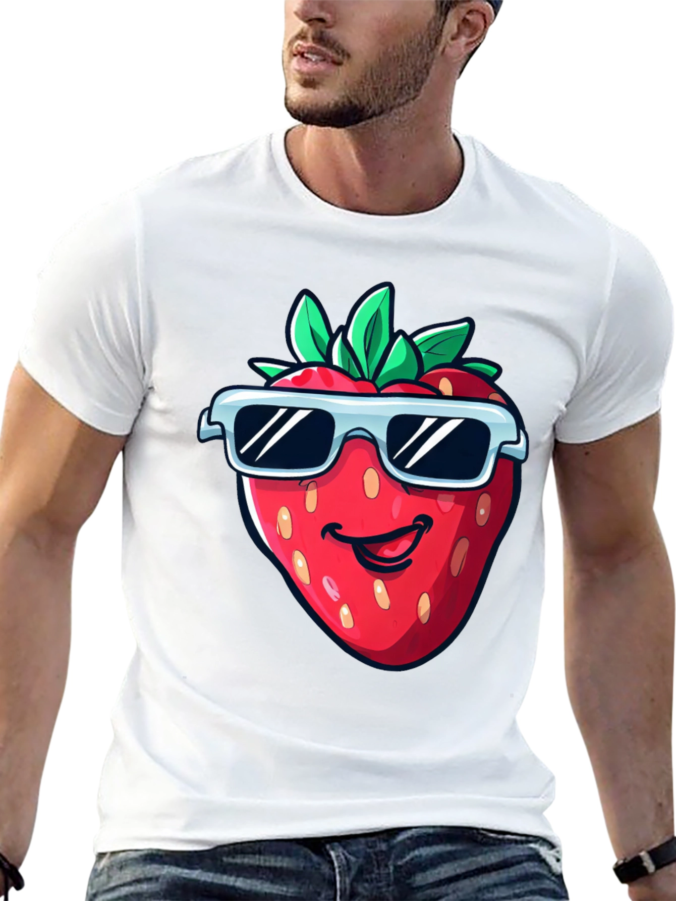 Cool Strawberry Graphic Tee - Black