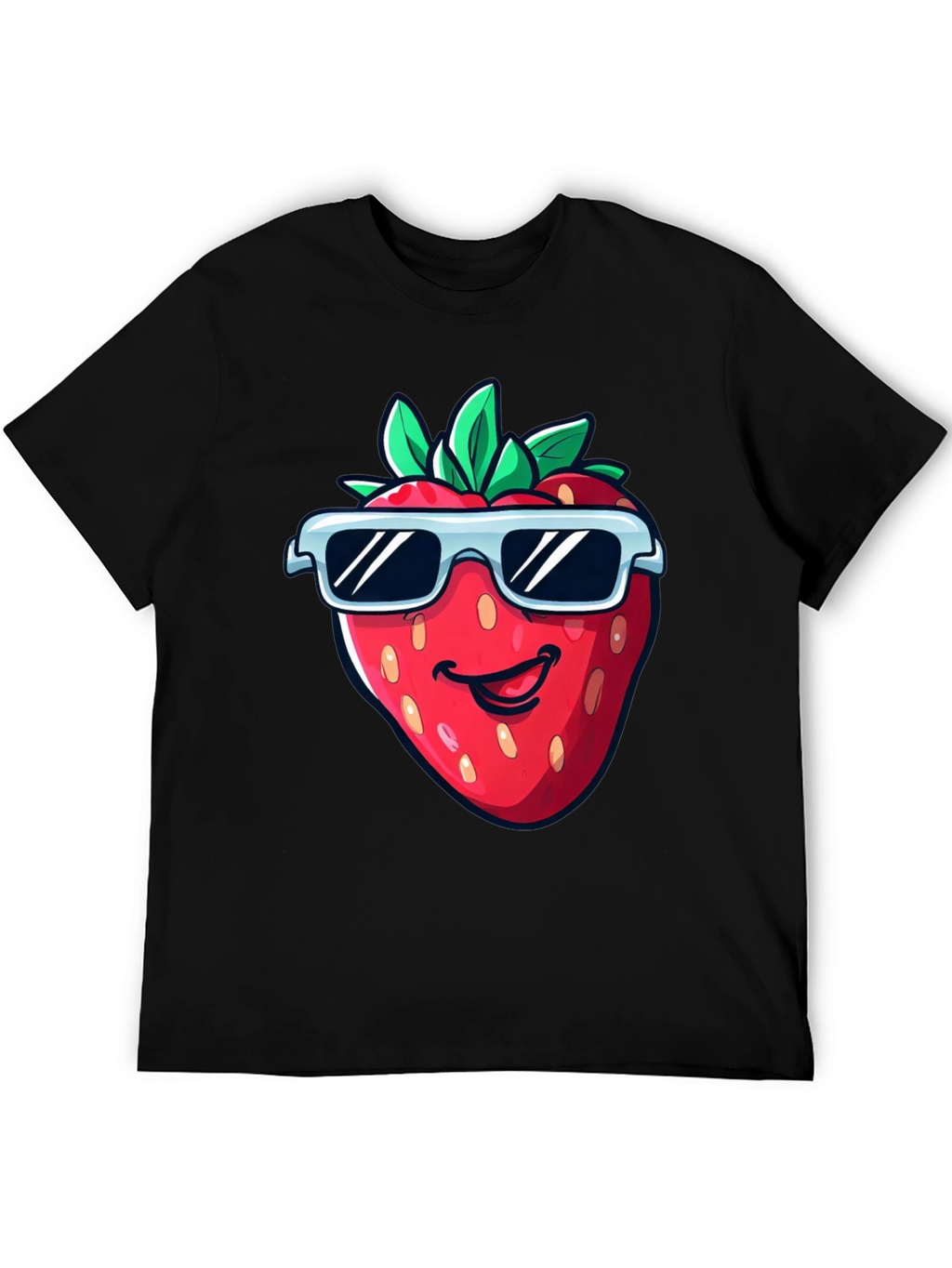 Cool Strawberry Graphic Tee - Black