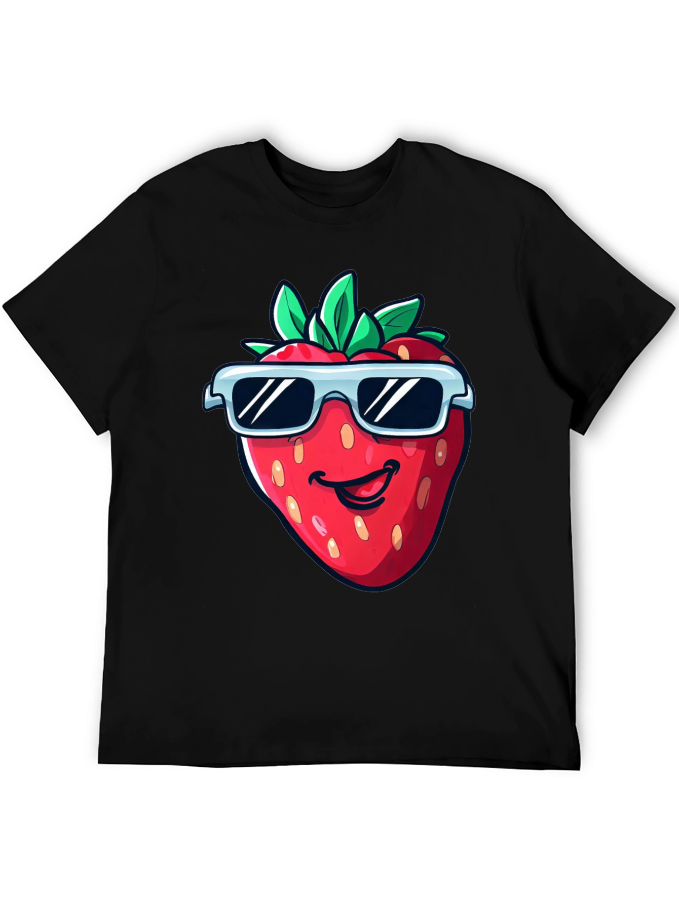 Cool Strawberry Graphic Tee - Black