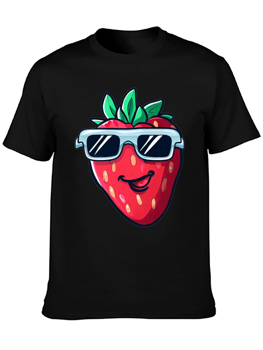 Cool Strawberry Graphic Tee - Black