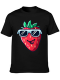 Cool Strawberry Graphic Tee - Black