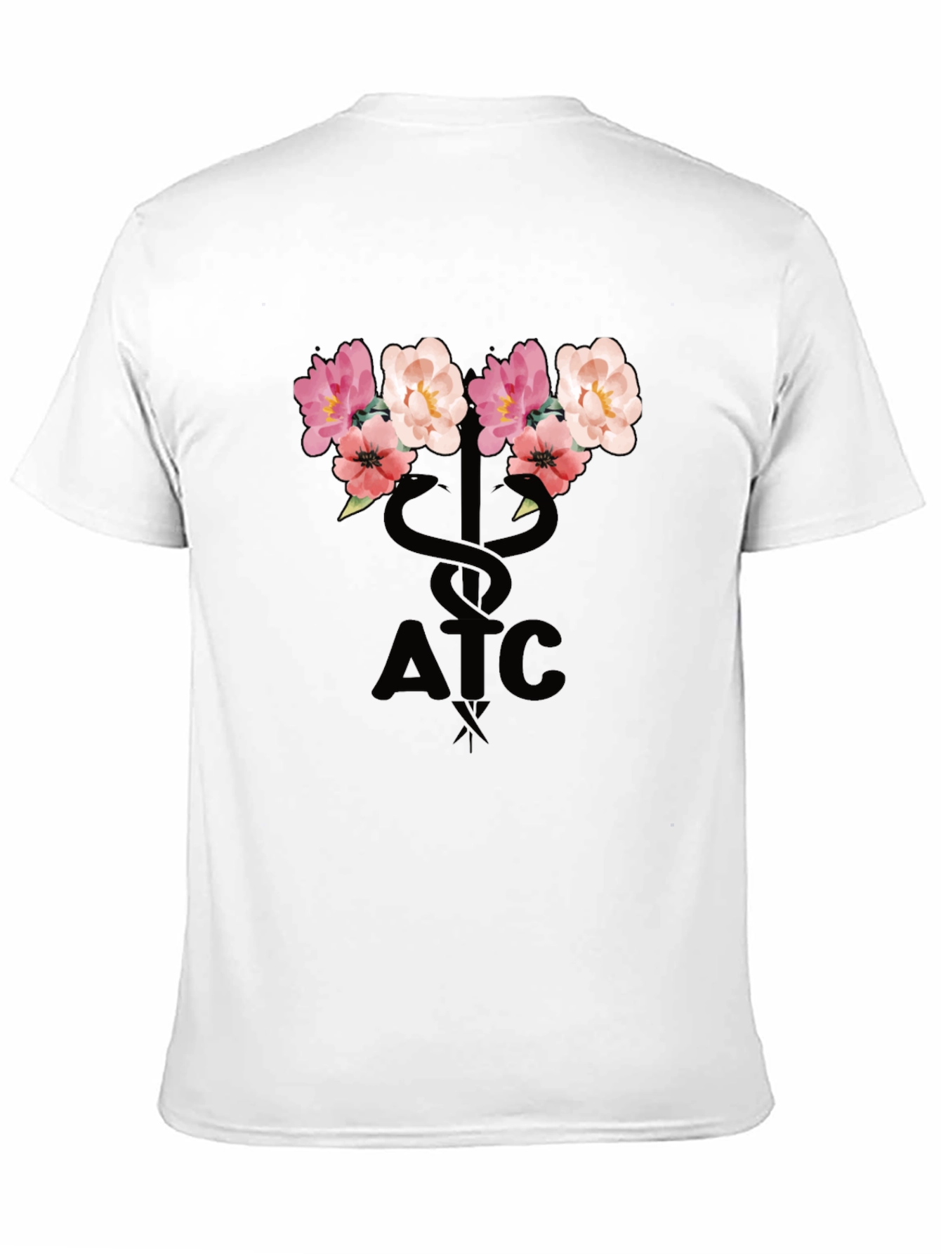 Floral ATC Caduceus T-Shirt - Black