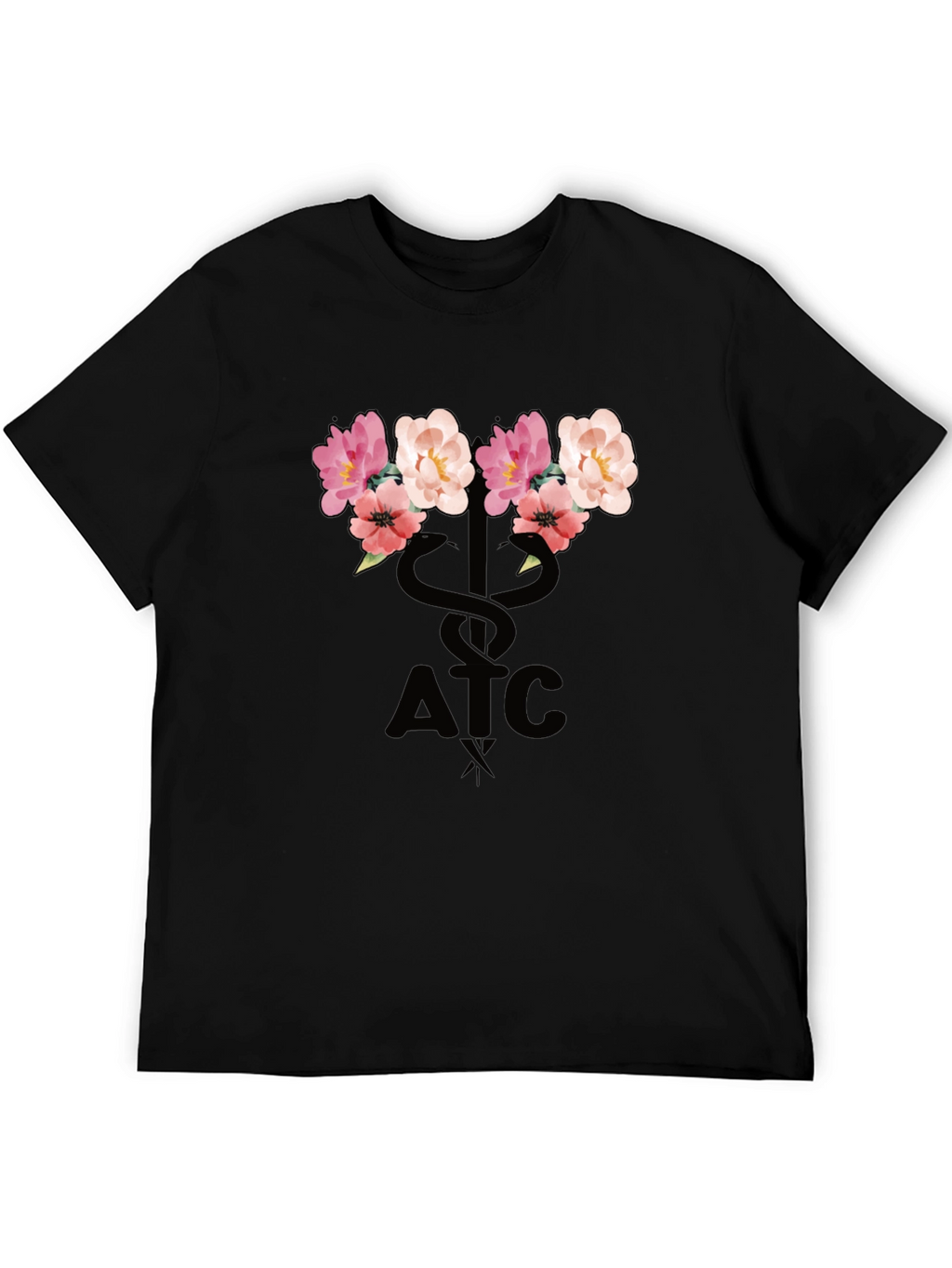 Floral ATC Caduceus T-Shirt - Black