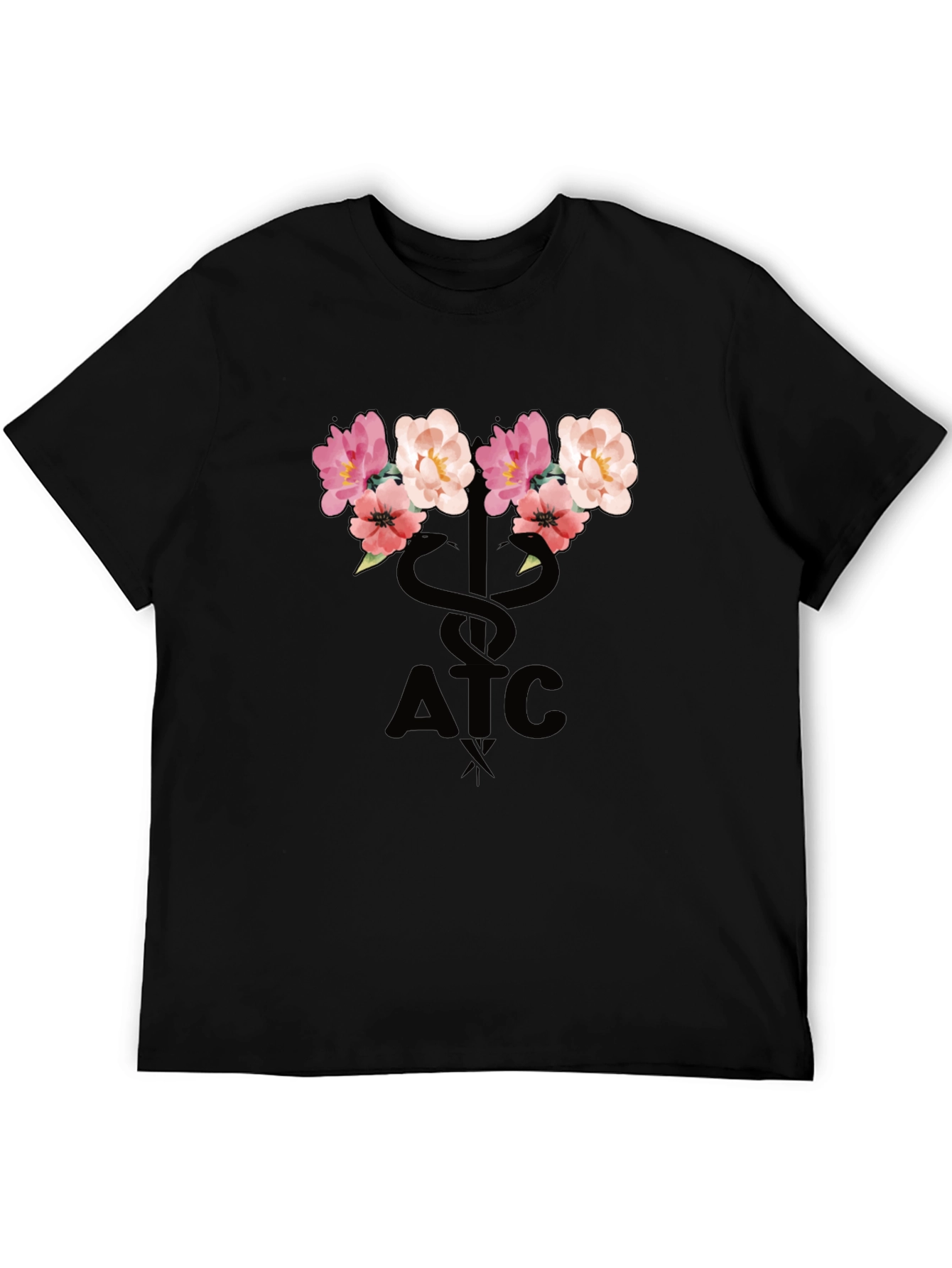 Floral ATC Caduceus T-Shirt - Black