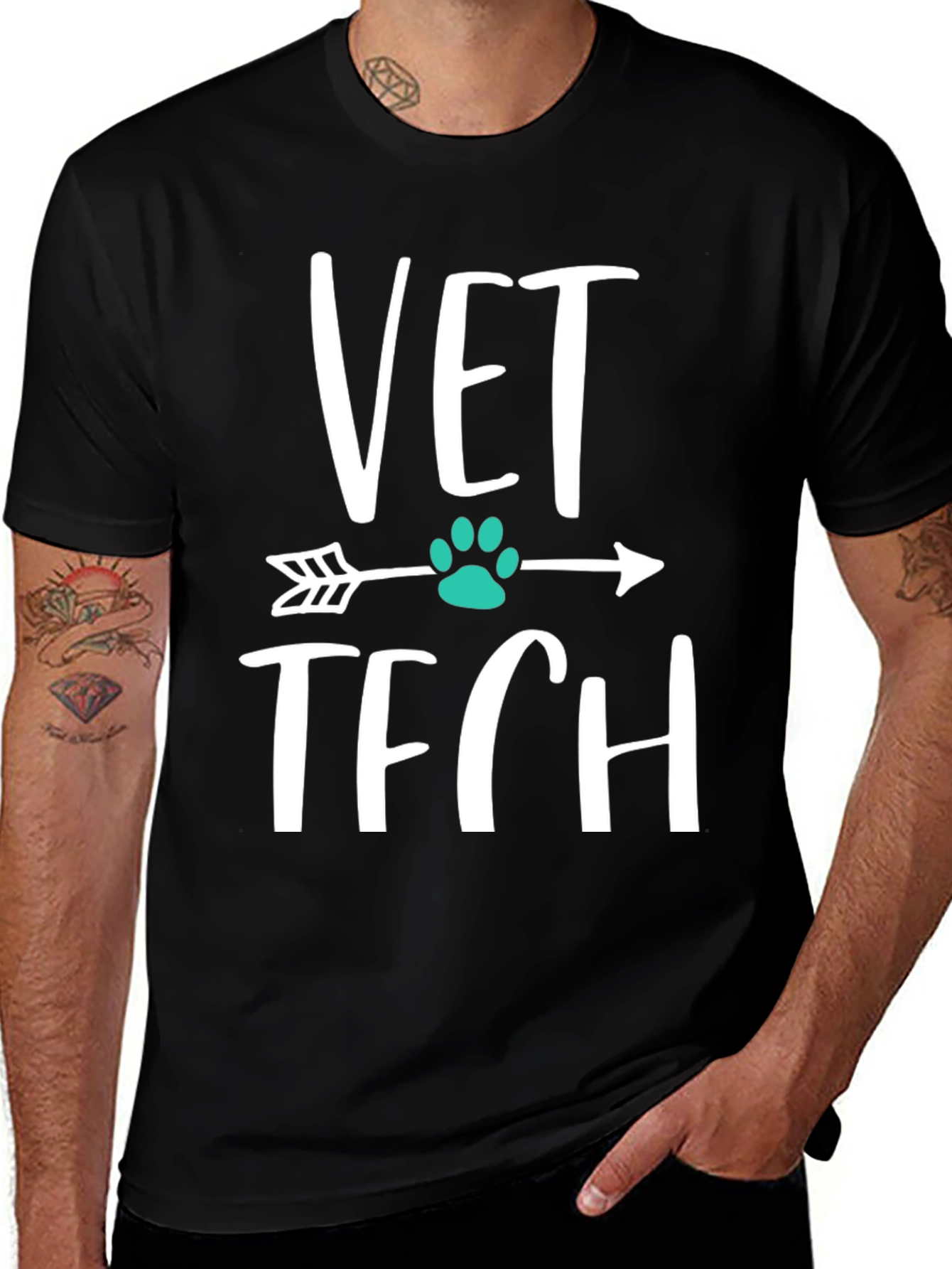 Vet Tech Arrow Paw Print T-Shirt