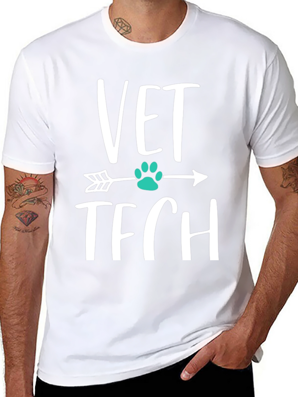 Vet Tech Arrow Paw Print T-Shirt