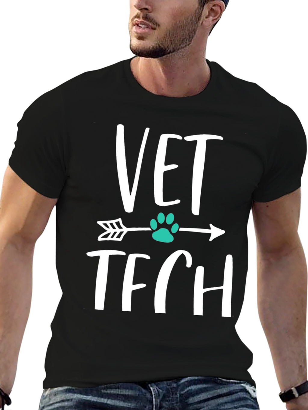Vet Tech Arrow Paw Print T-Shirt