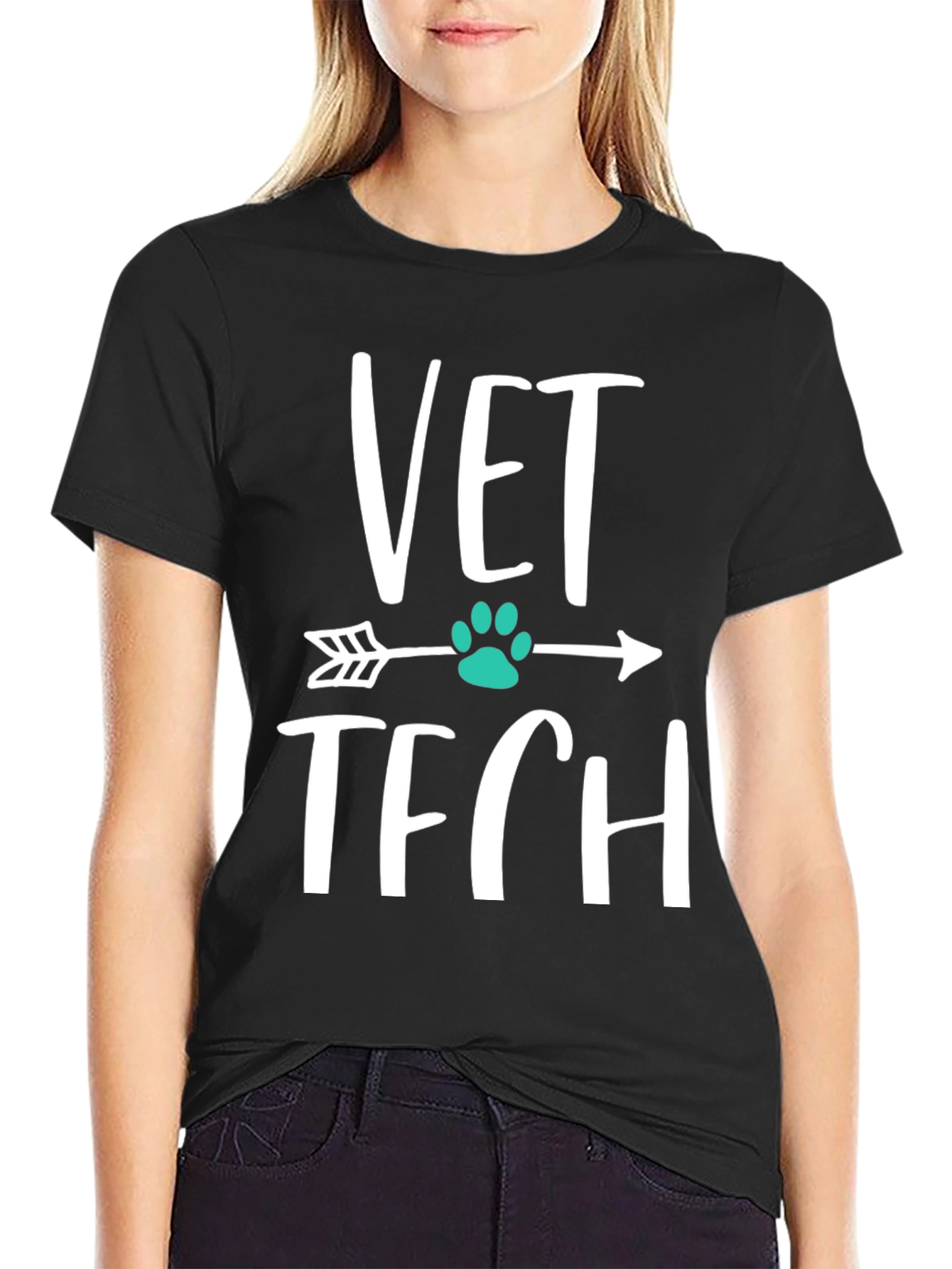 Vet Tech Arrow Paw Print T-Shirt