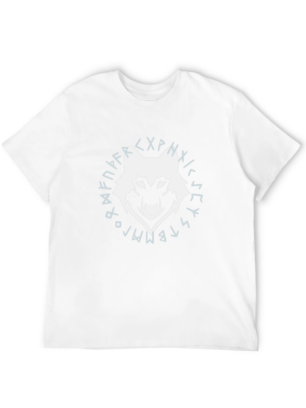 Wolf Head Rune Circle Graphic Tee - Black