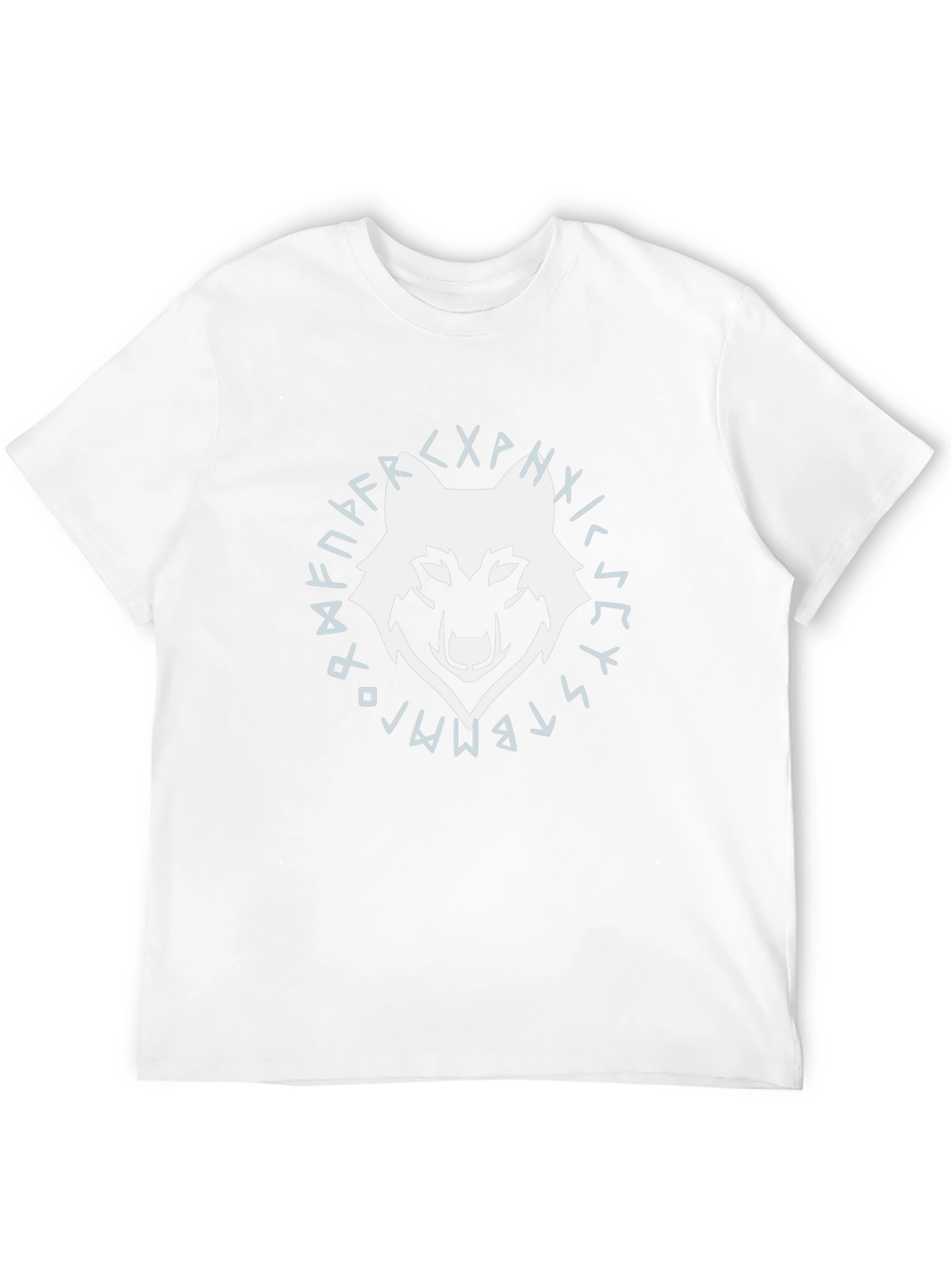Wolf Head Rune Circle Graphic Tee - Black