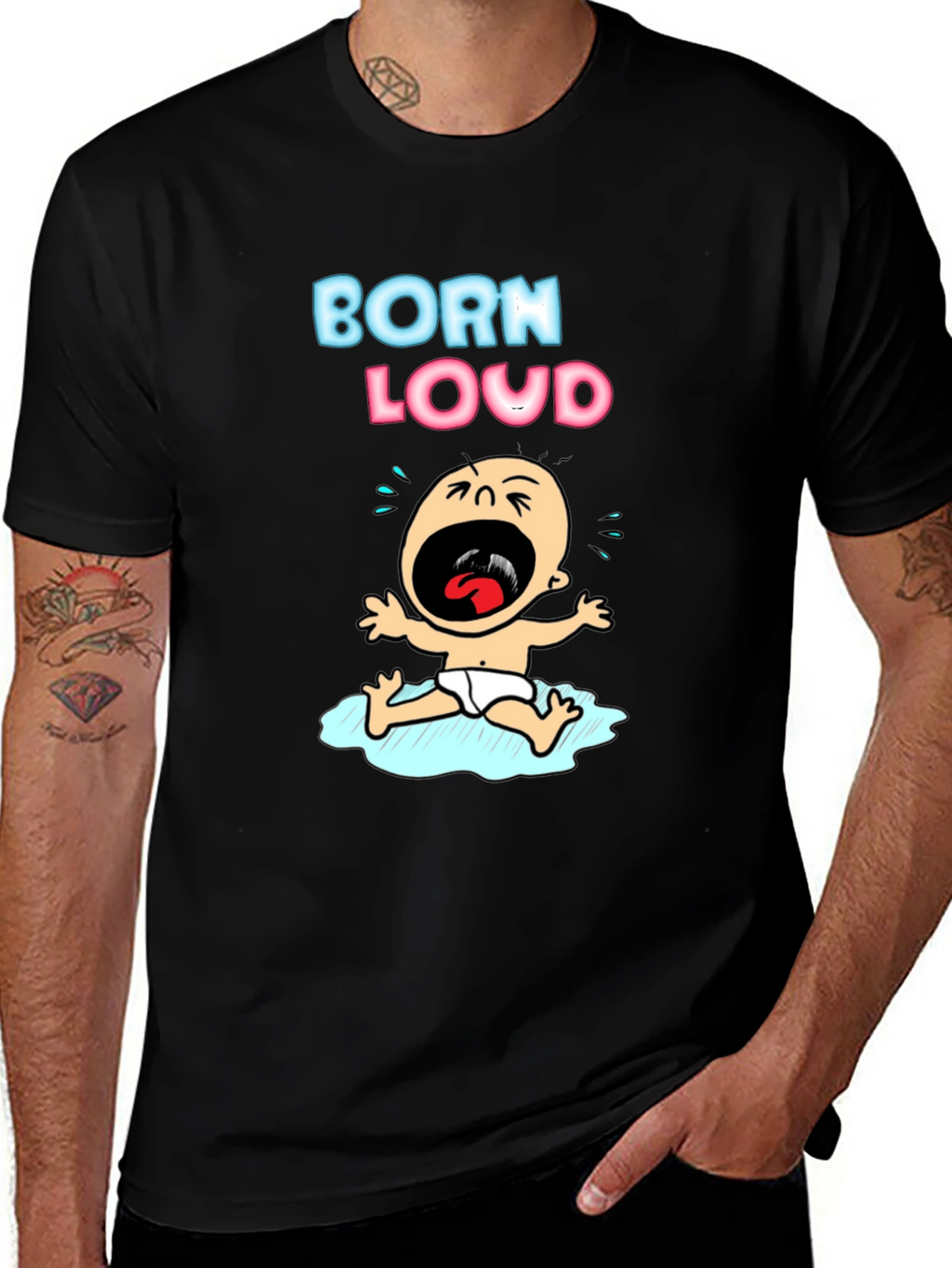 Born Loud Graphic T-Shirt - Black Cotton Tee