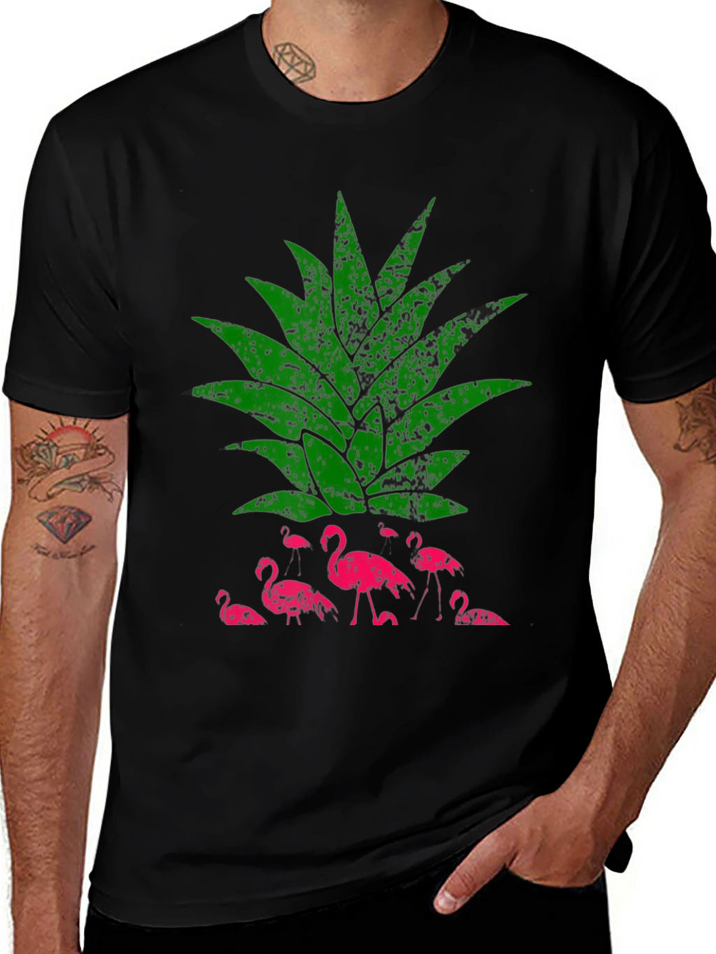 Flamingo Pineapple Graphic T-Shirt