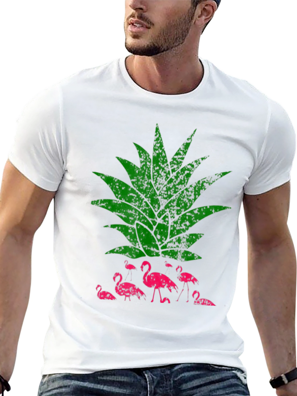 Flamingo Pineapple Graphic T-Shirt
