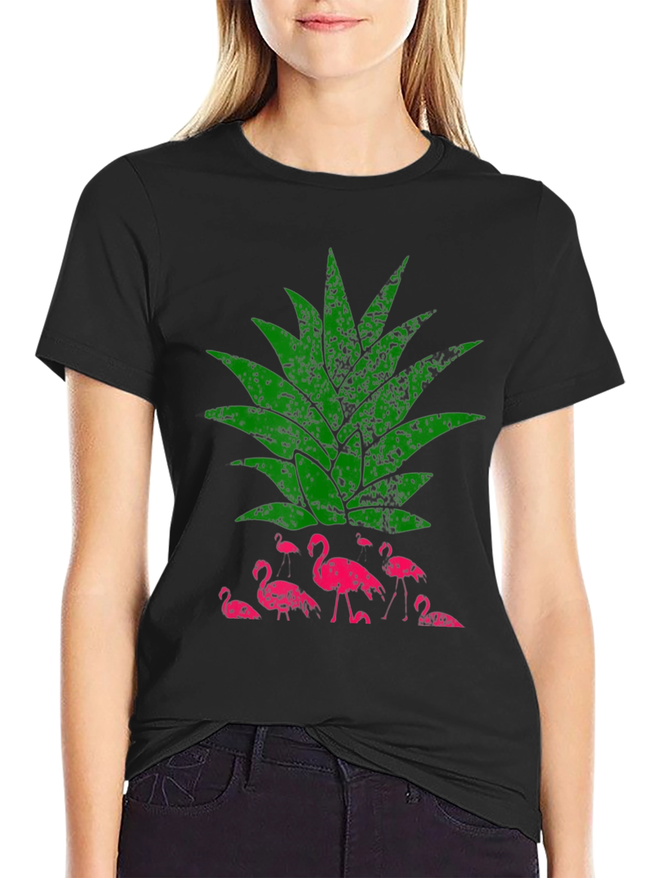 Flamingo Pineapple Graphic T-Shirt