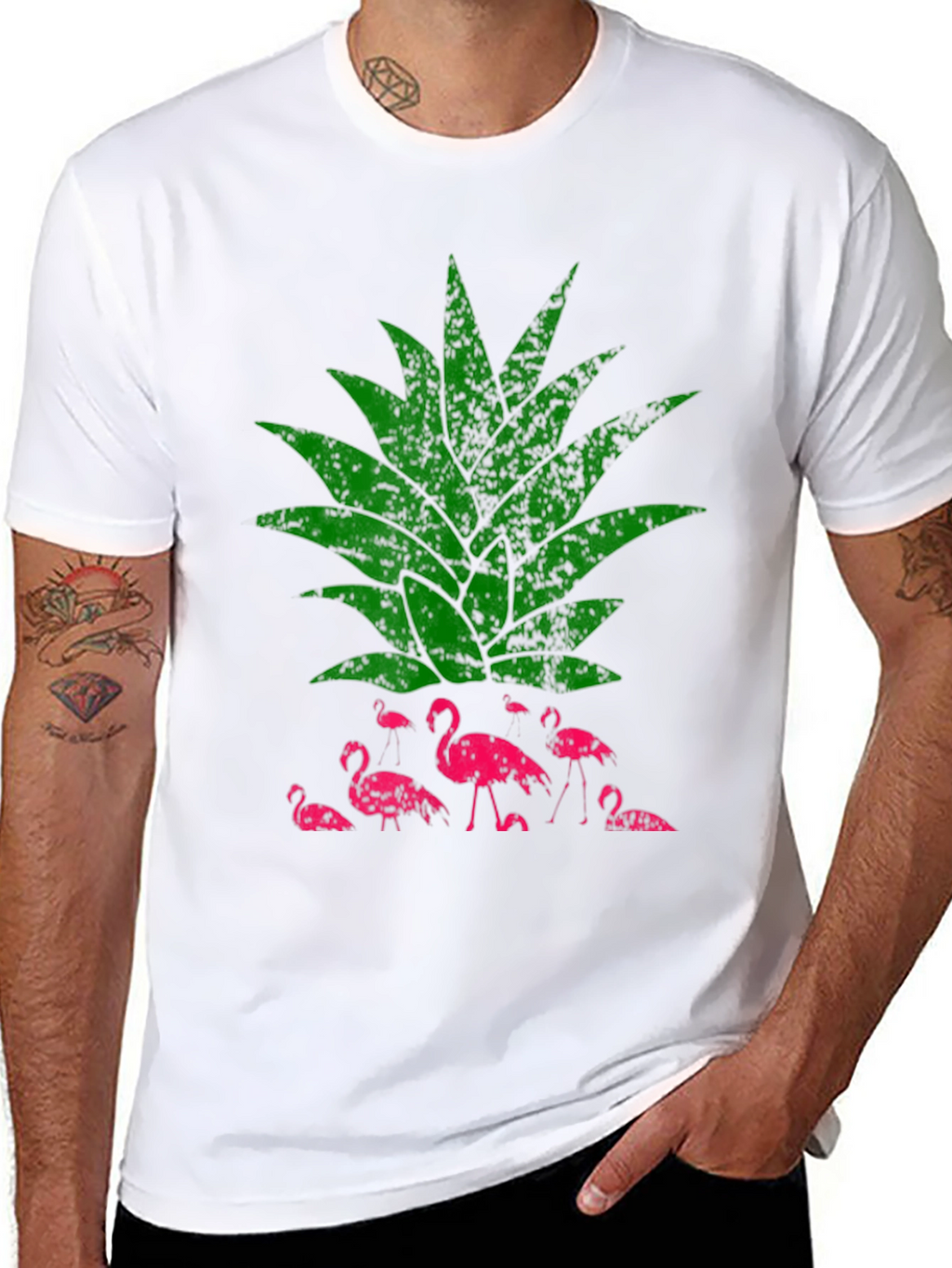 Flamingo Pineapple Graphic T-Shirt