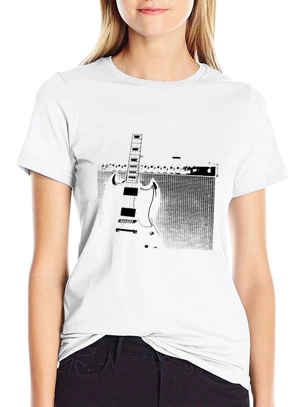 Guitar Amp Graphic Tee - Musicians Black T-Shirt
