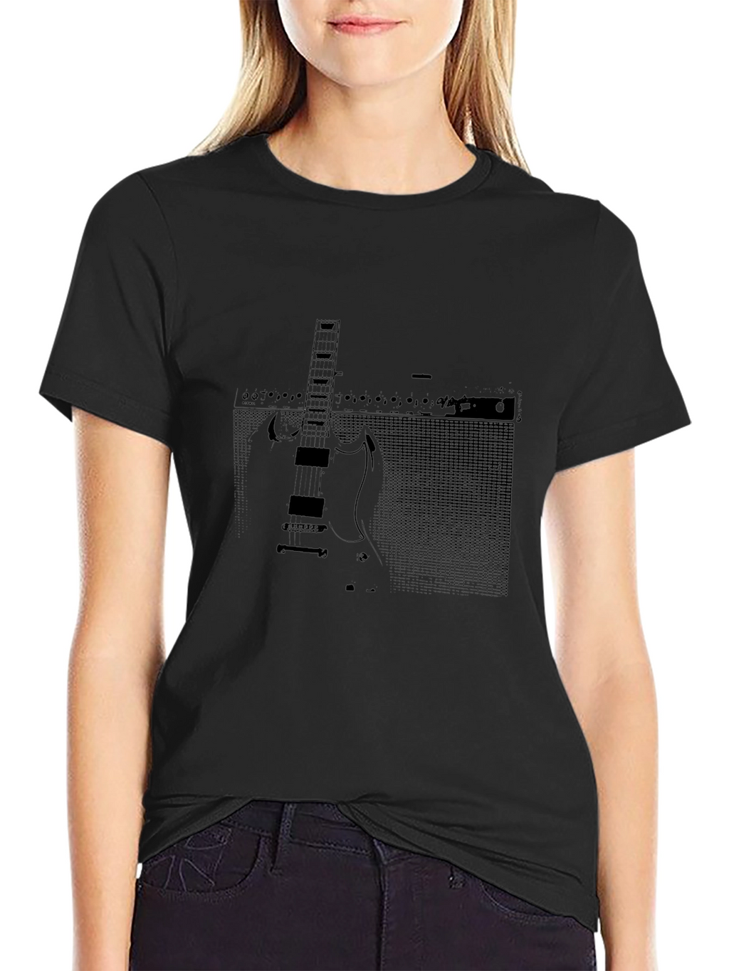 Guitar Amp Graphic Tee - Musicians Black T-Shirt