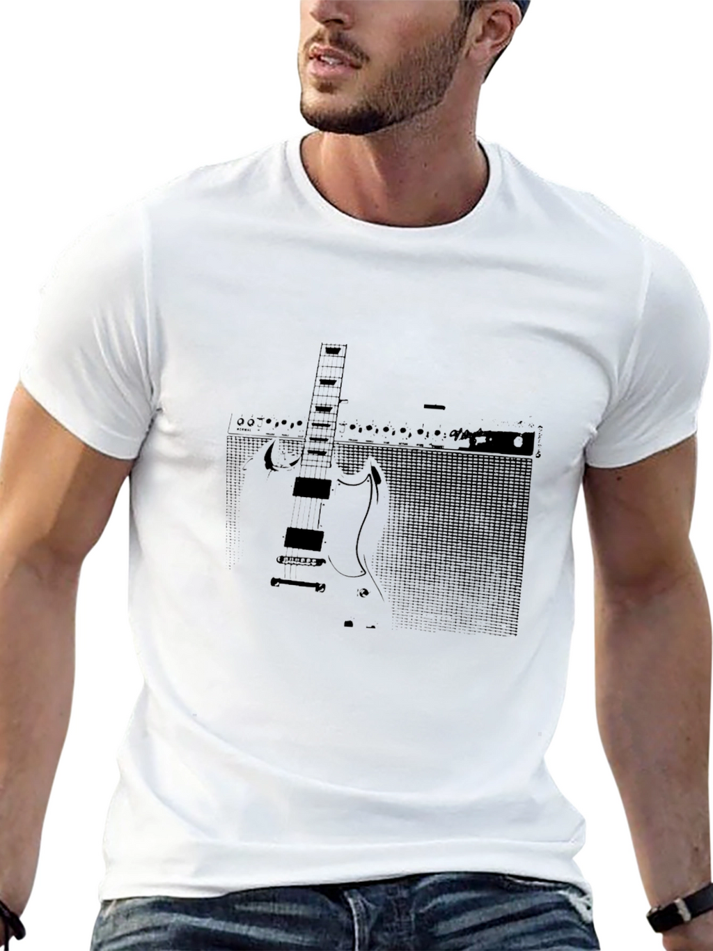 Guitar Amp Graphic Tee - Musicians Black T-Shirt