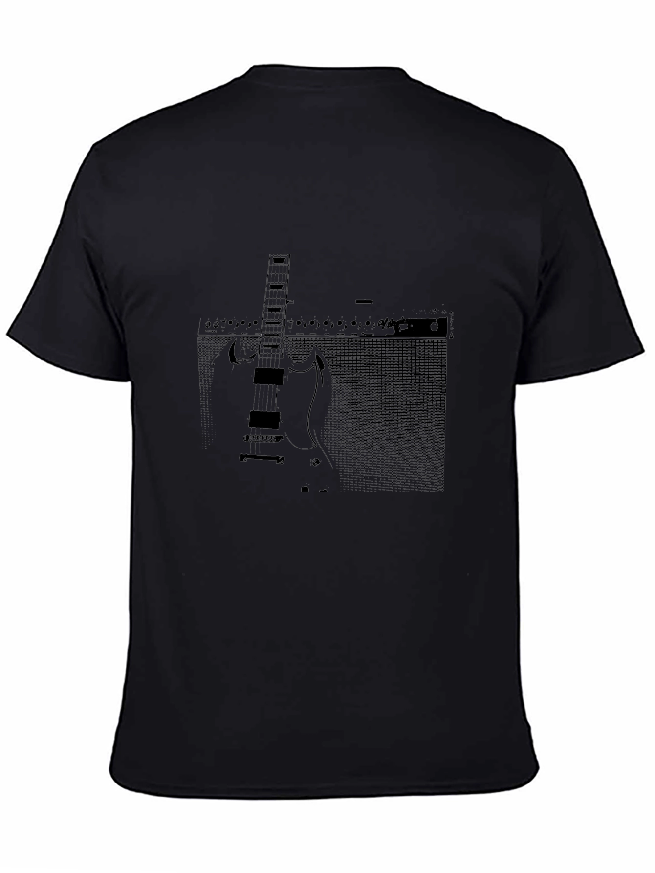 Guitar Amp Graphic Tee - Musicians Black T-Shirt