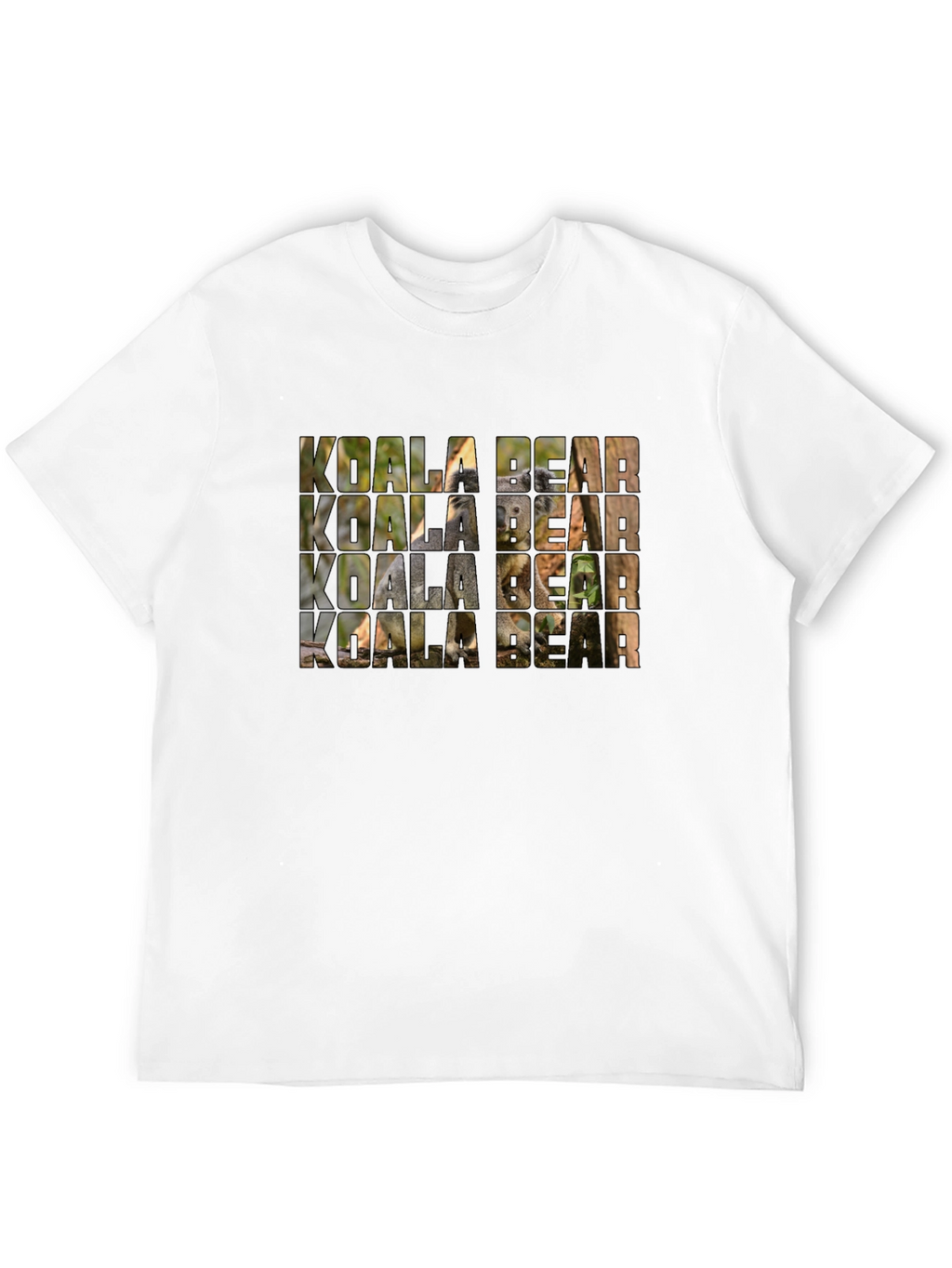 Koala Bear Graphic Print Black T-Shirt