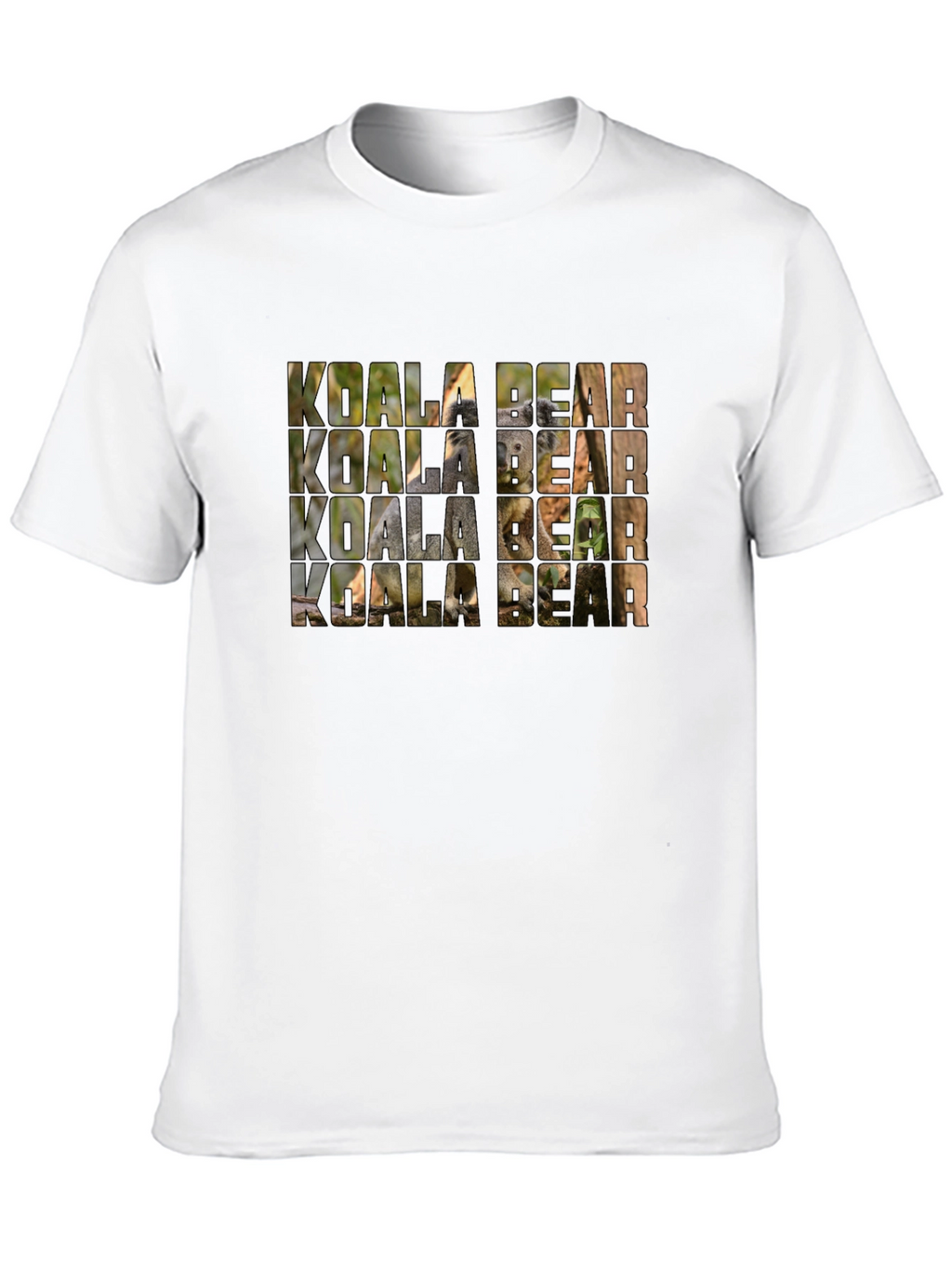 Koala Bear Graphic Print Black T-Shirt