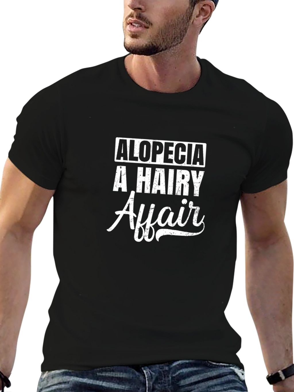 Alopecia A Hairy Affair Black Graphic T-Shirt