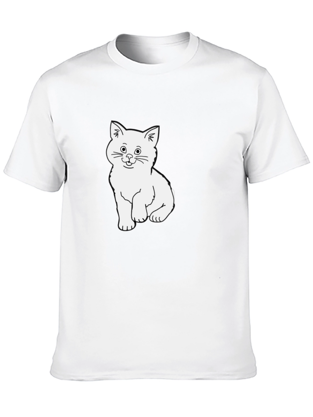 Cute Kitten Graphic Black T-Shirt