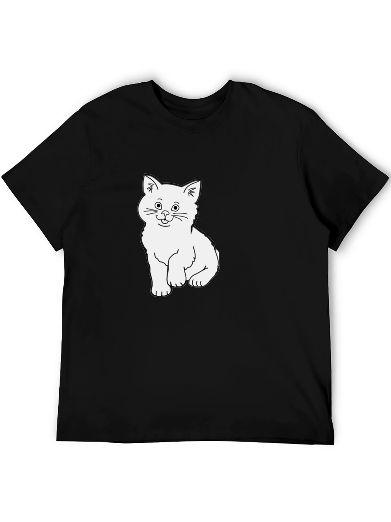 Cute Kitten Graphic Black T-Shirt