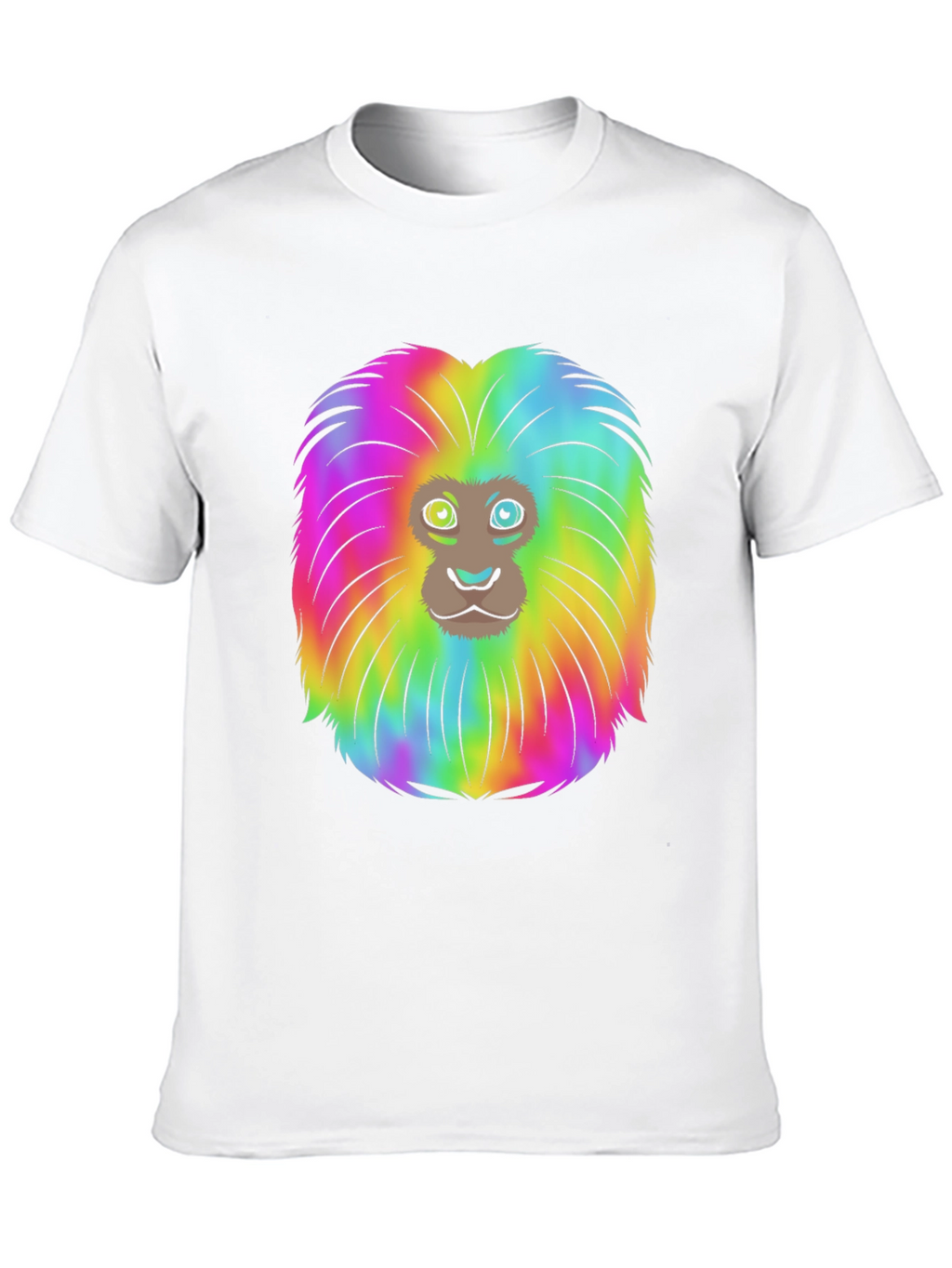 Rainbow Lion Mane Black T-Shirt