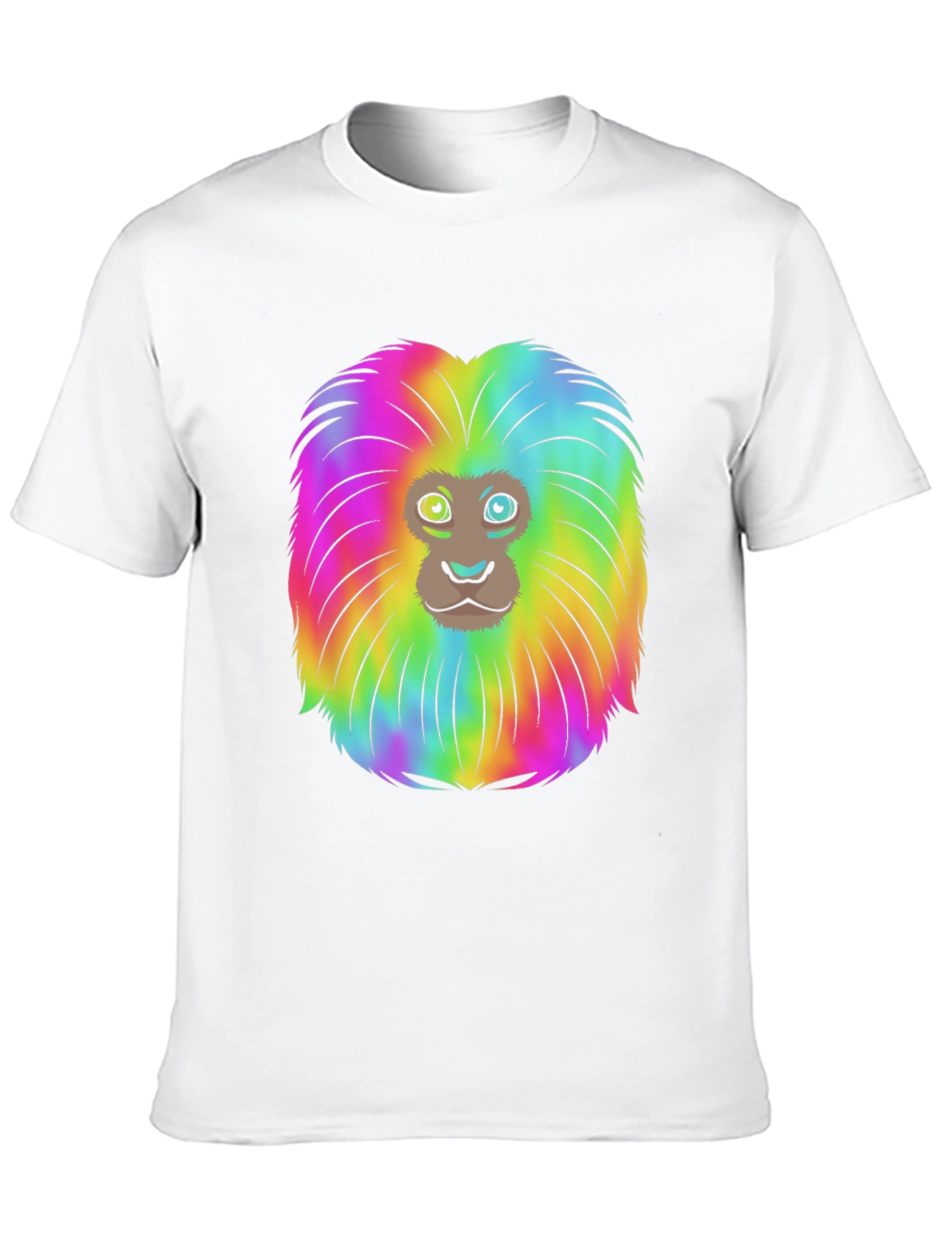 Rainbow Lion Mane Black T-Shirt