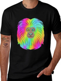 Rainbow Lion Mane Black T-Shirt