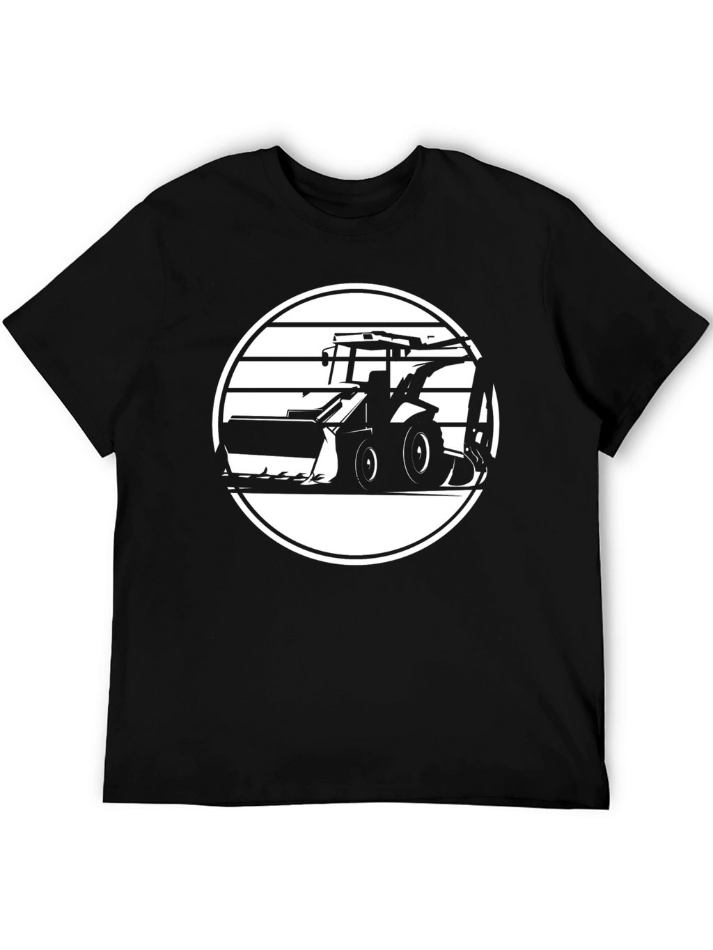 Black Construction Vehicle Graphic T-Shirt