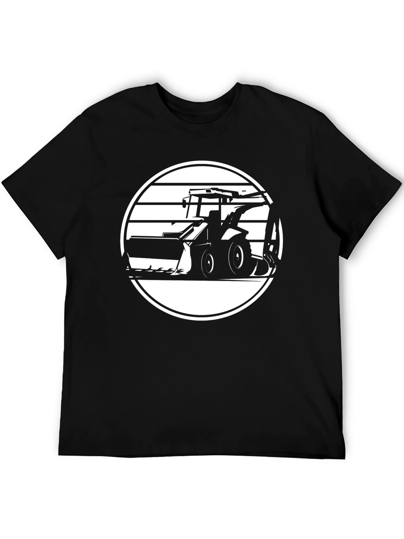 Black Construction Vehicle Graphic T-Shirt