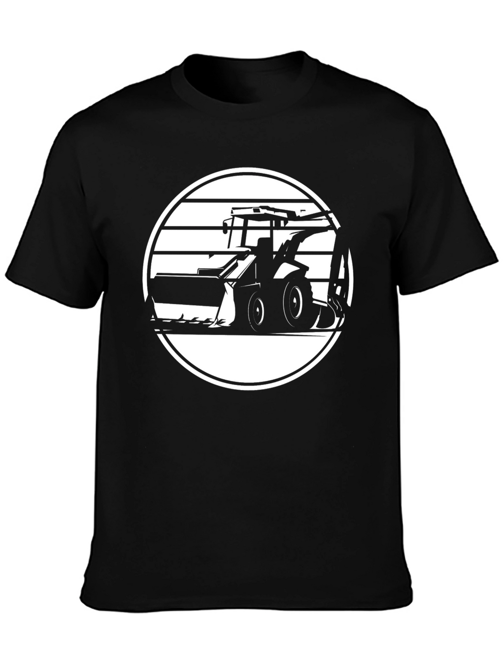 Black Construction Vehicle Graphic T-Shirt