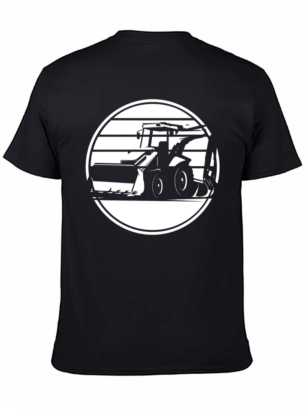 Black Construction Vehicle Graphic T-Shirt