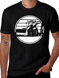 Black Construction Vehicle Graphic T-Shirt