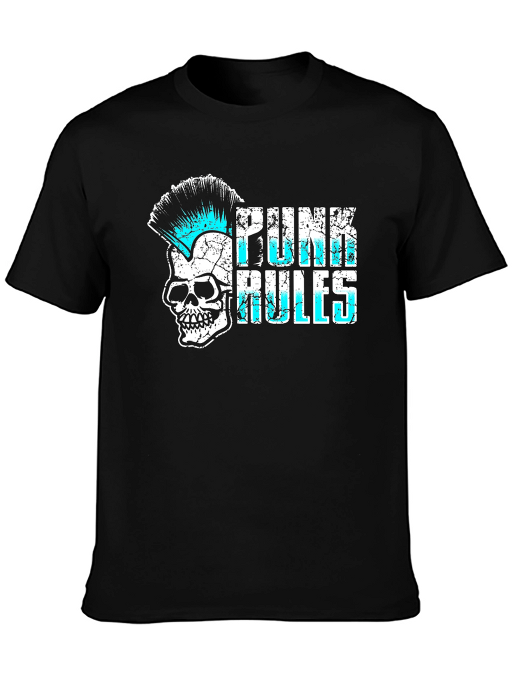 Punk Rules Skull Graphic T-Shirt
