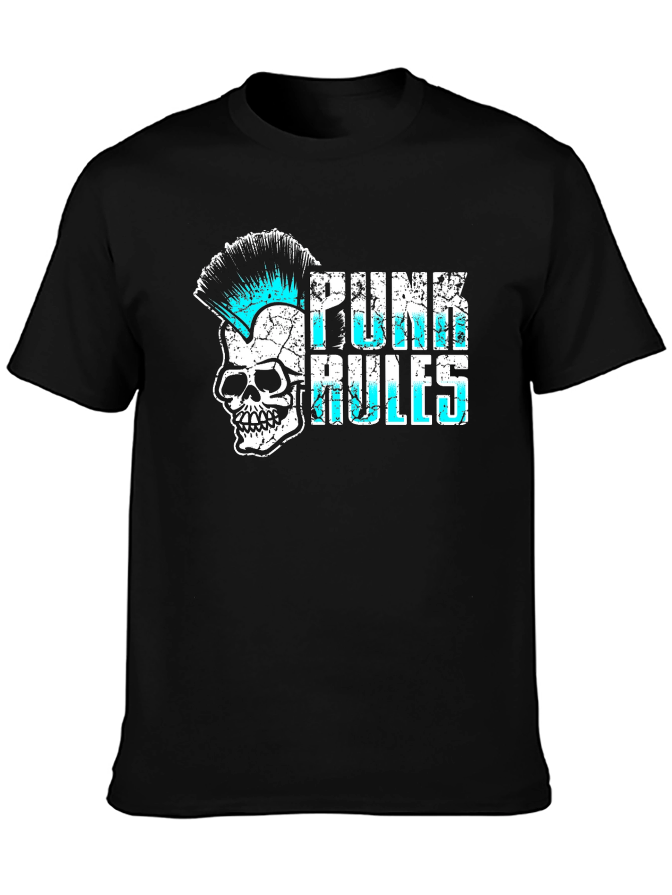 Punk Rules Skull Graphic T-Shirt