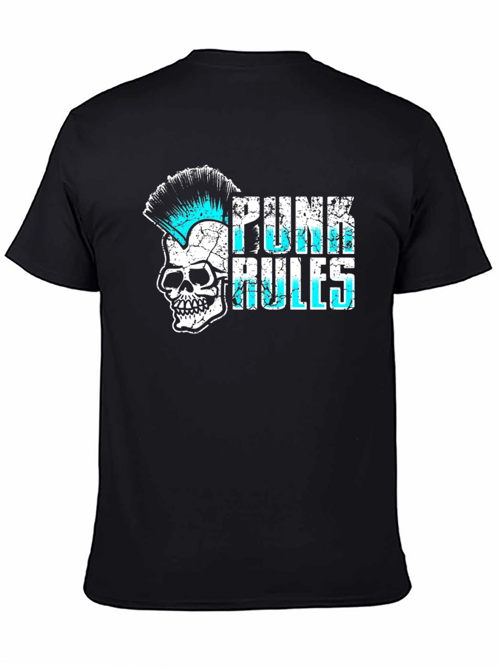 Punk Rules Skull Graphic T-Shirt