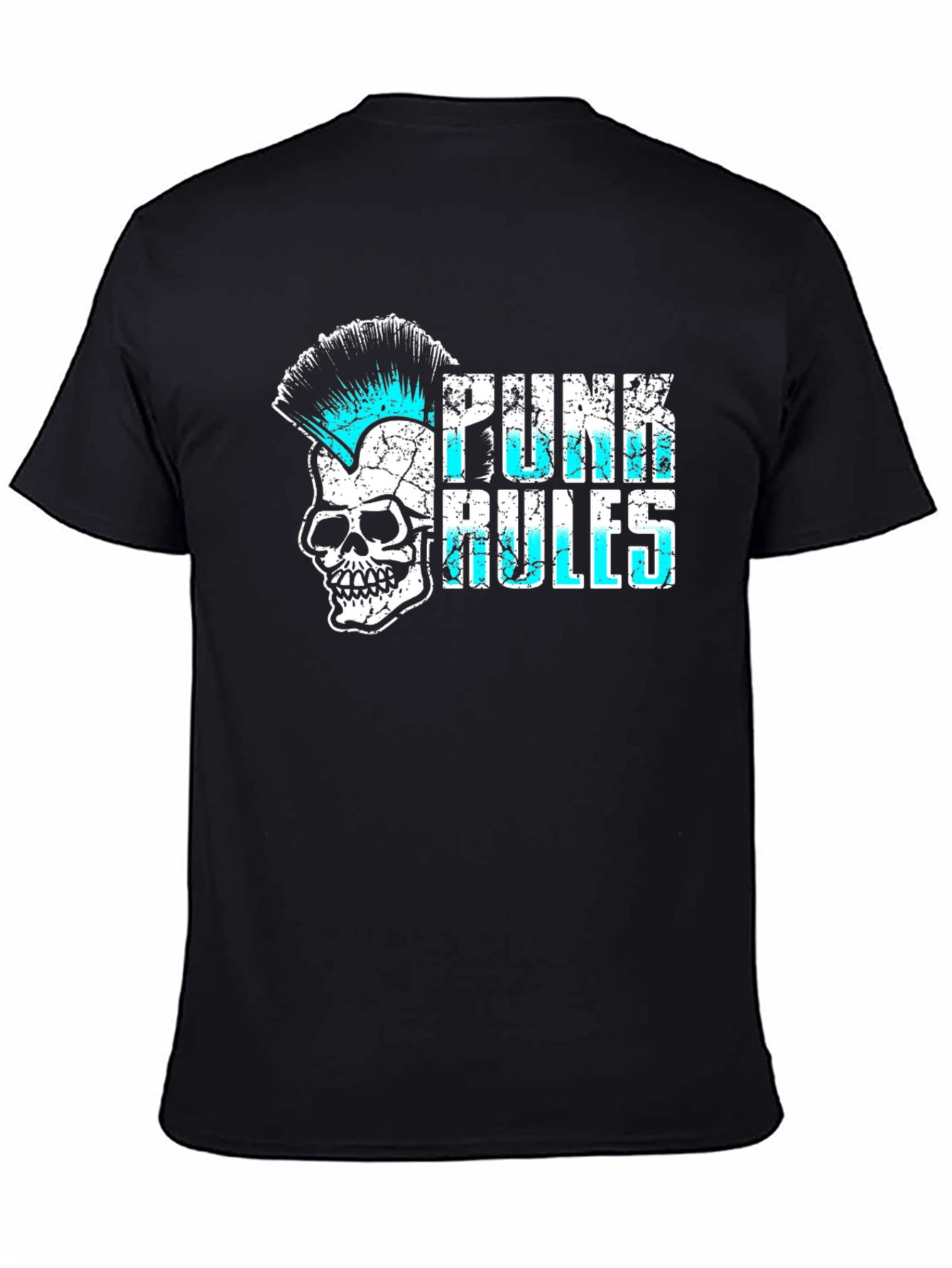 Punk Rules Skull Graphic T-Shirt
