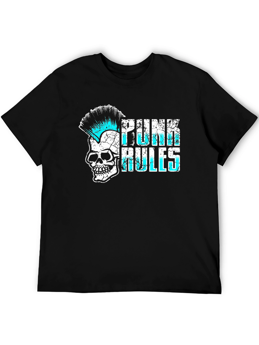 Punk Rules Skull Graphic T-Shirt