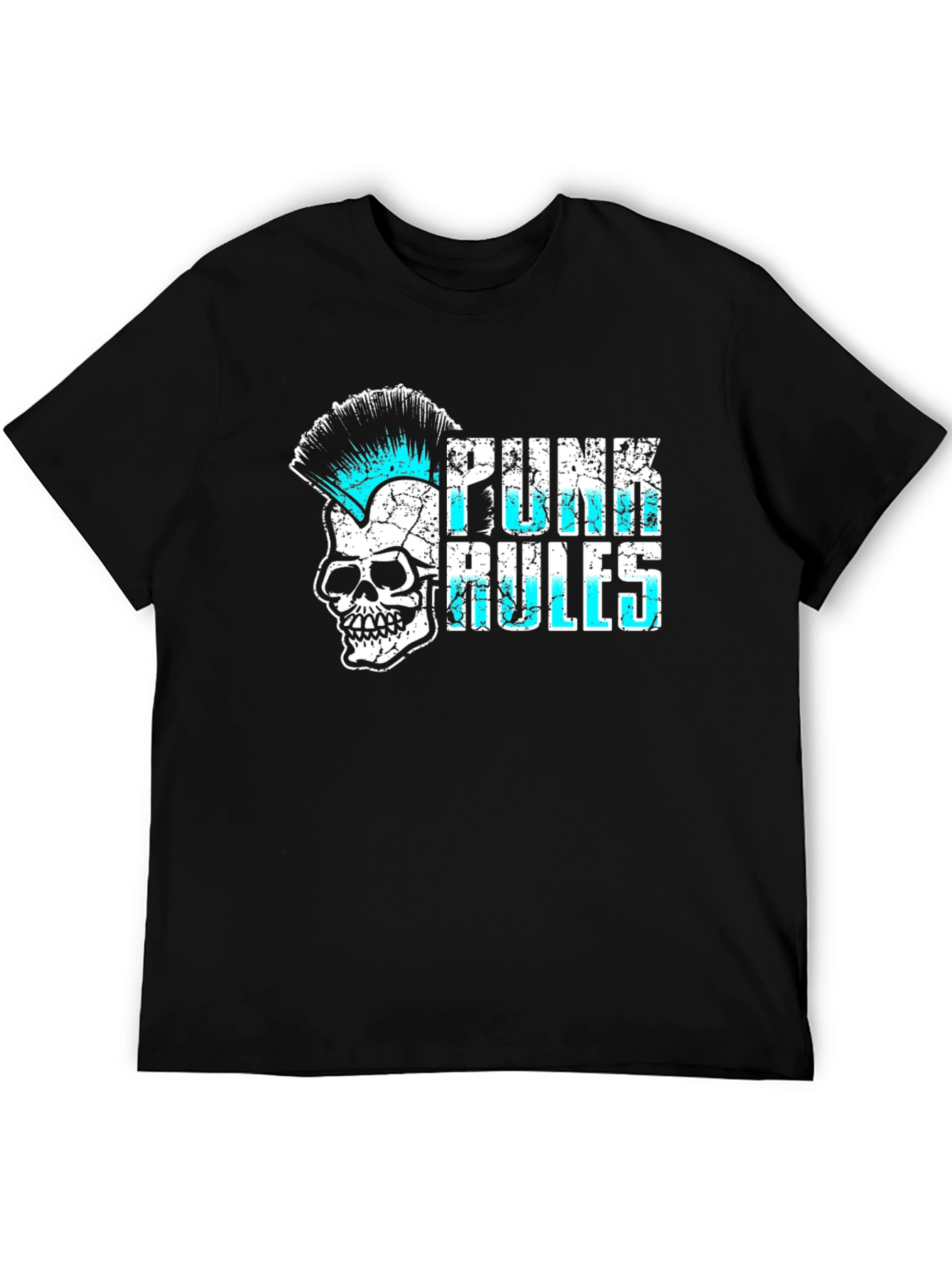 Punk Rules Skull Graphic T-Shirt