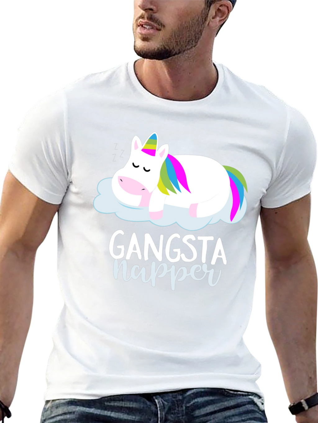 Gangsta Napper Unicorn Graphic T-Shirt