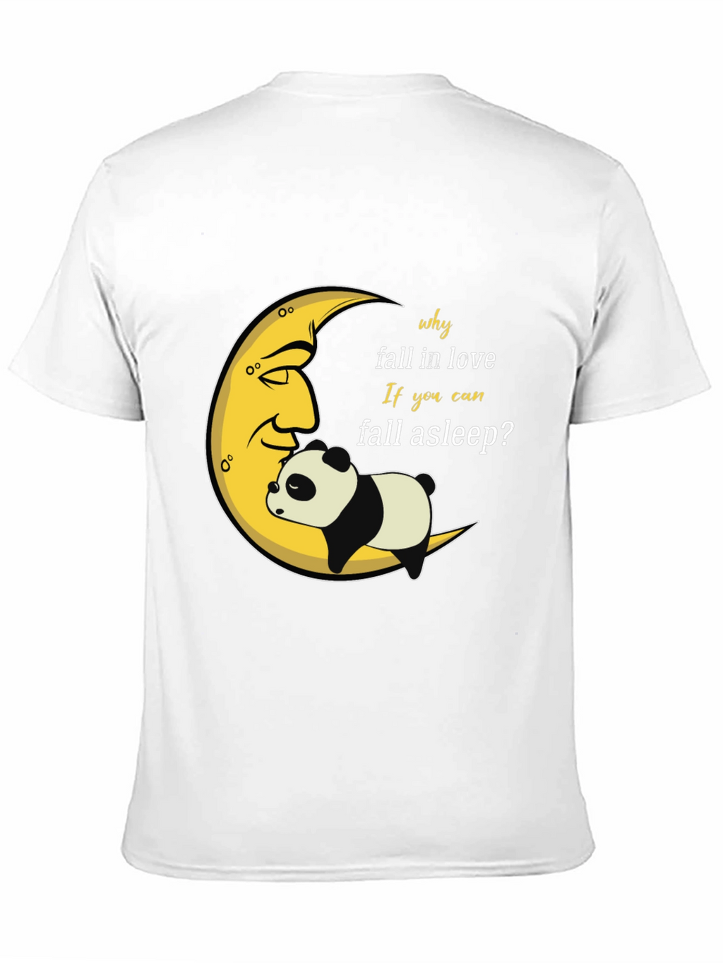 Sleepy Panda Moon Graphic Black T-Shirt