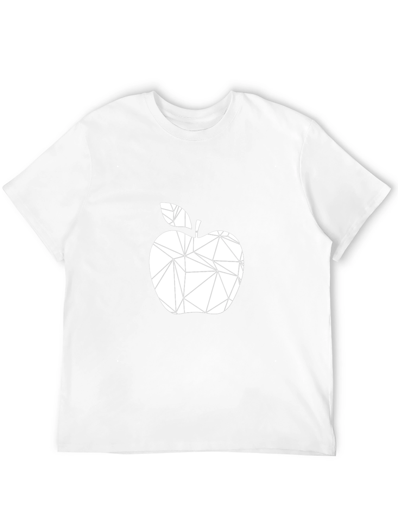 Geometric Apple Graphic Black T-Shirt