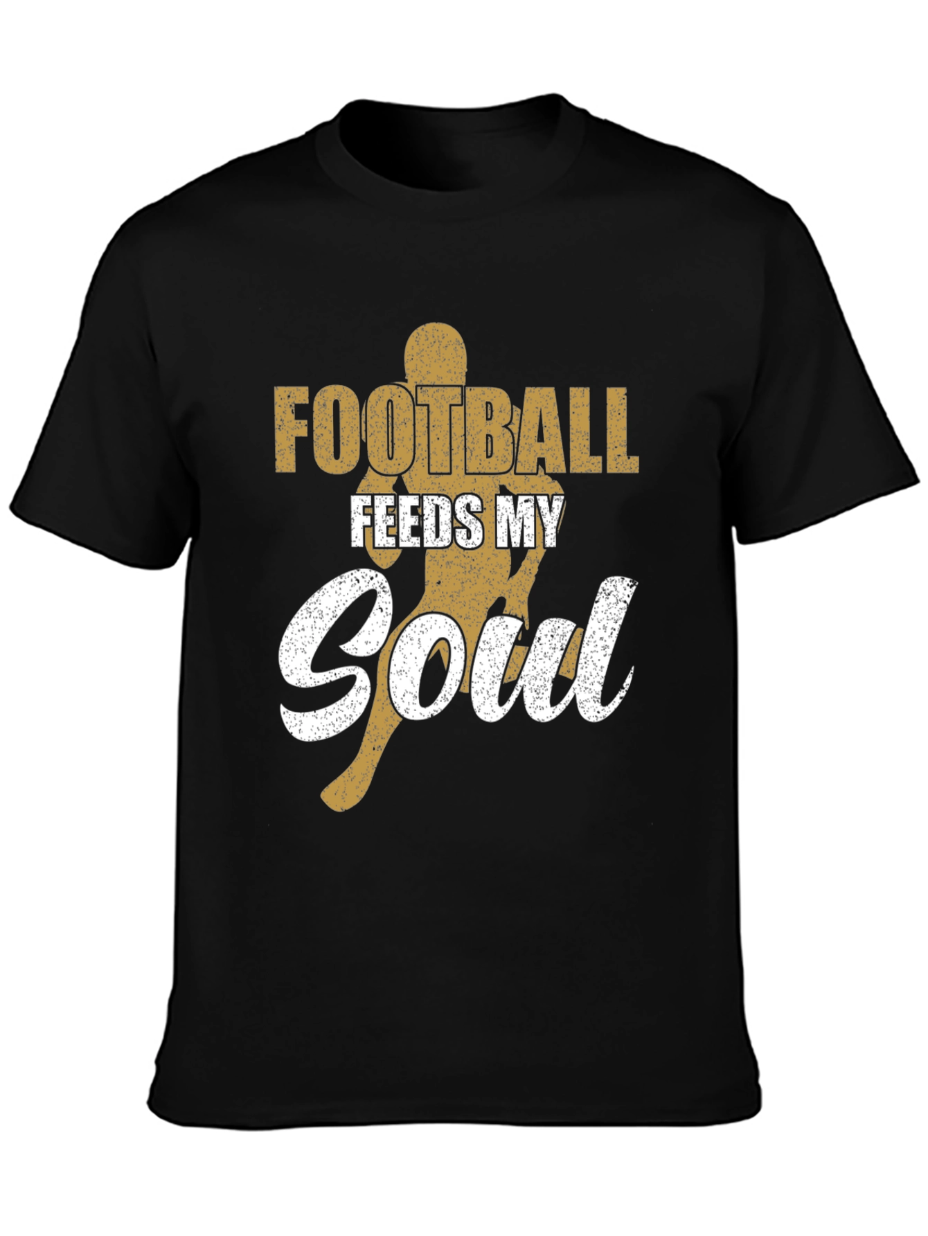 Football Feeds My Soul Graphic Tee - Black
