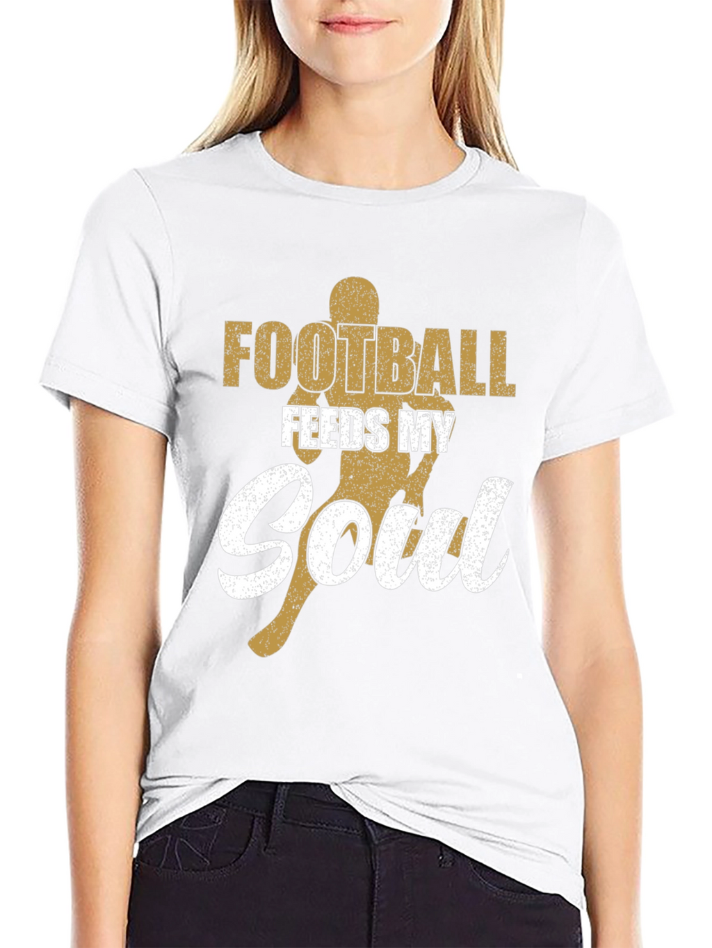 Football Feeds My Soul Graphic Tee - Black