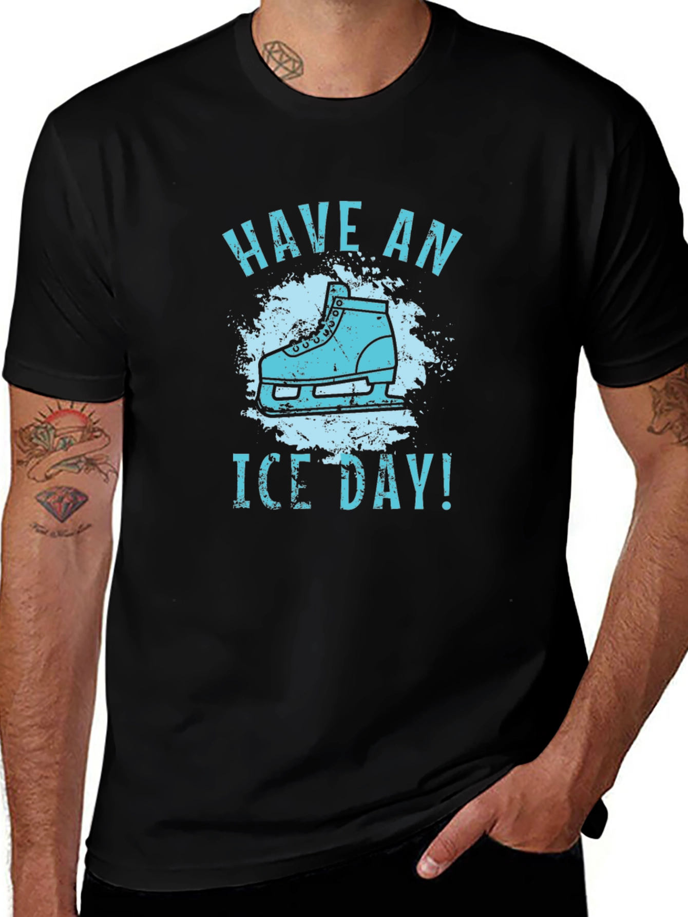 Have an Ice Day! Black Graphic T-Shirt